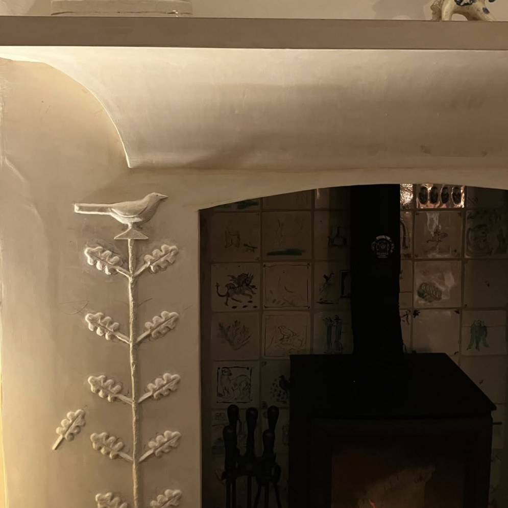 fireplace mantel art