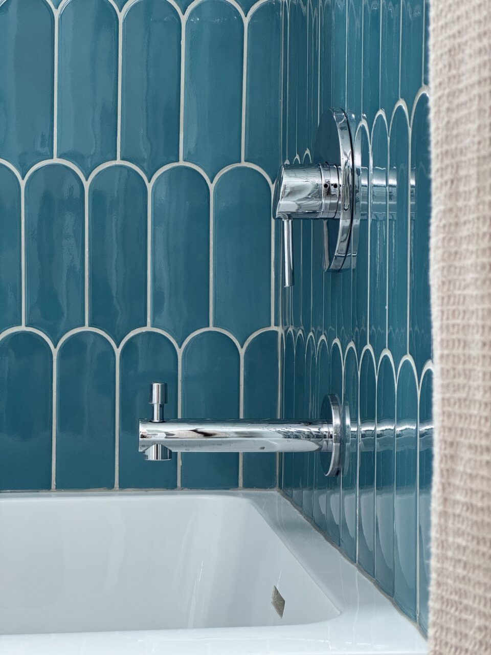 Blue Shower Tile Detail Natalia Allende Studio
