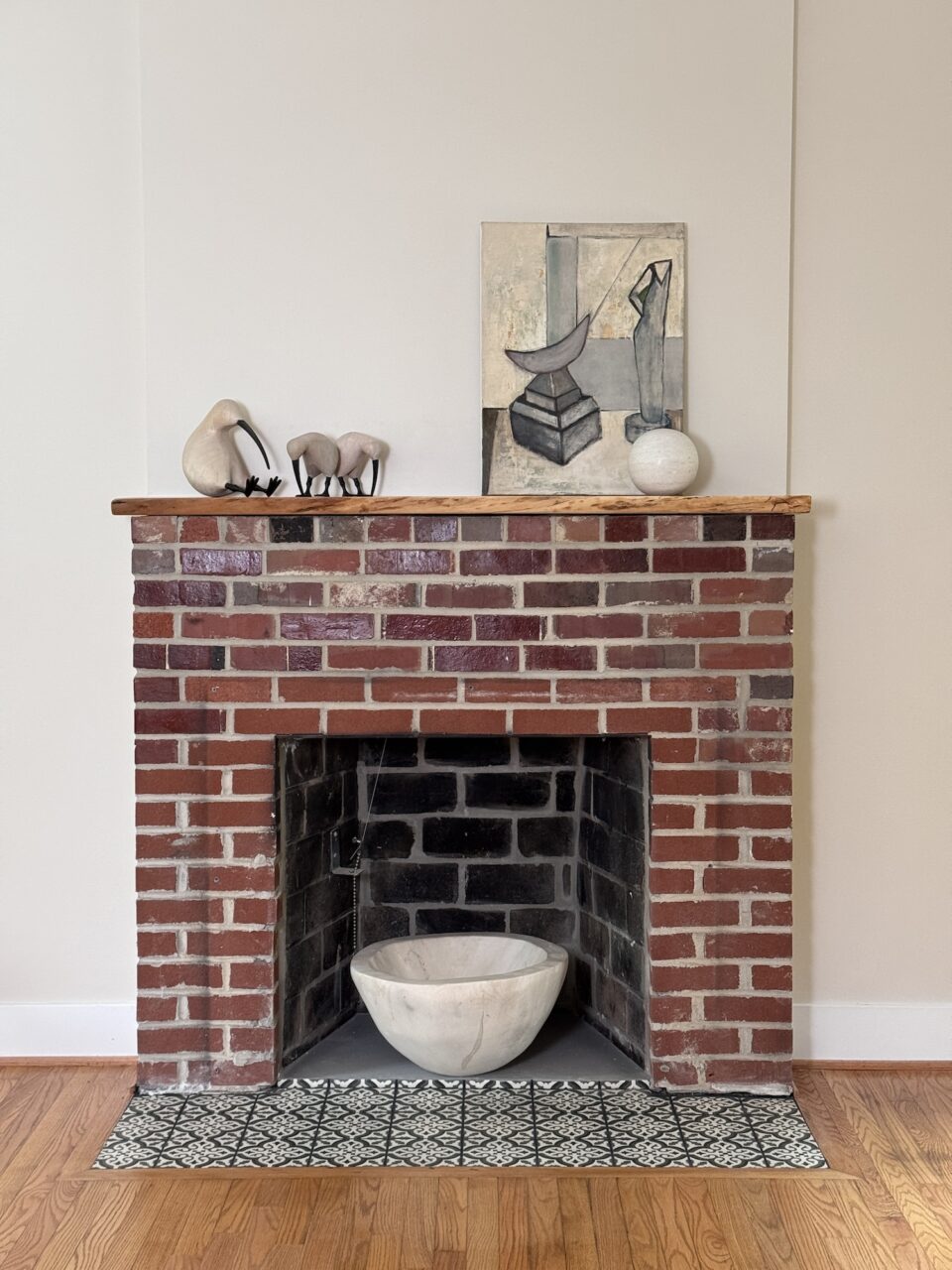 Brick Fireplace Craftsman Home Design