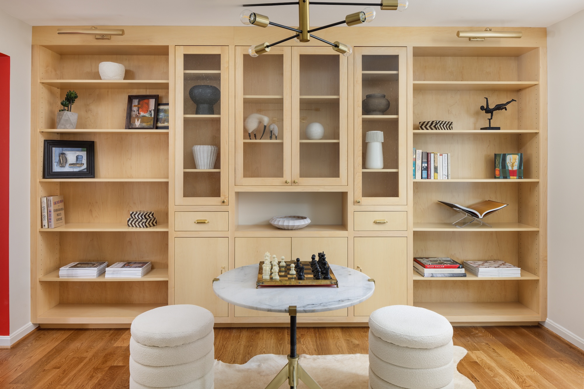 Custom Built In Shelves Living Room Design Gaithersburg Md