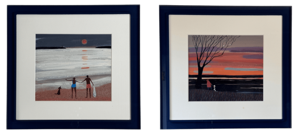 Pair Of Acrylic Paintings