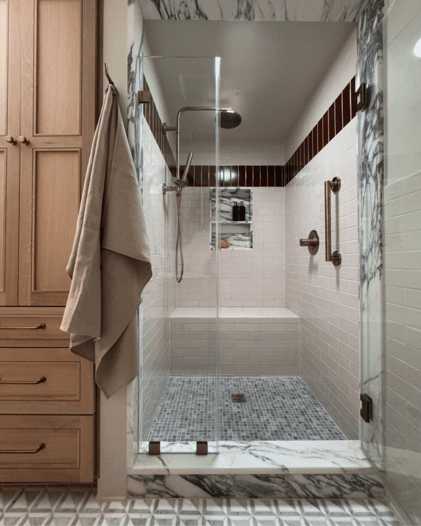 Arabescatto Marble Shower Surround Gaithersburg Md