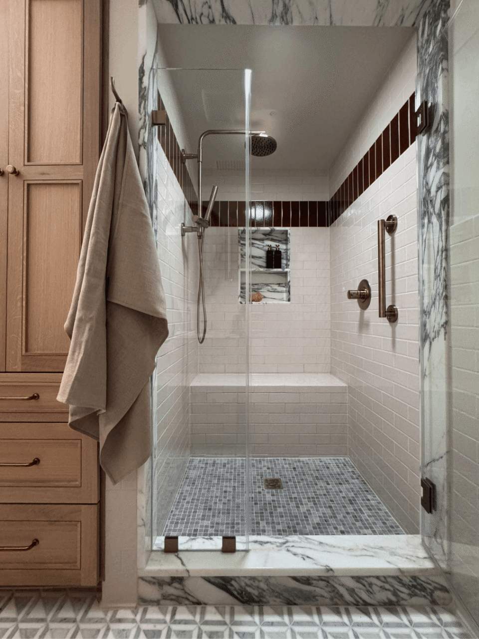 Arabescatto Marble Shower Surround Gaithersburg Md